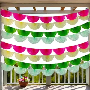 Colorful Paper Fan Garland Honeycomb Item Lights New Year Halloween Christmas Easter Graduation Party Wall Decorations