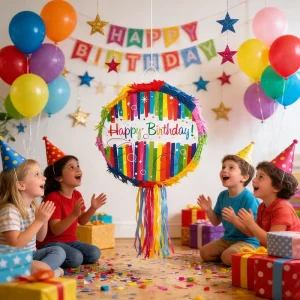 Colorful Pinata Kids’ Birthday & Graduation Party Event Decorations Multiplayer Game Props Knocking Candy Toy