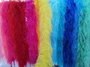 Colorful Red Scarf Ostrich Feather Boa for Women Home Party Xmas Decor DIY Craft Clothing Costume Dance Dress Accessory