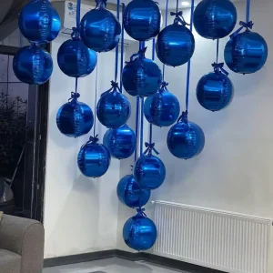 Colorful Round Foil Balloon Eco Friendly Birthday Party Wedding Christmas Decoration with Ribbon Bow for Graduation