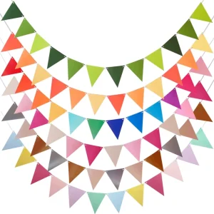 Colorful Triangular Paper Banner for Birthday Parties Christmas and Halloween Decorations