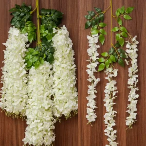 Colorful Wedding Silk Artificial Wisteria Hanging Vine Decorative Flowers Plants Party Home Garden Decorating