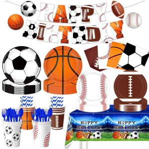 Combination Paper Tray Cup Set for Football Christmas Parties Valentine’s Day Birthday Tableware for Thanksgiving Graduation