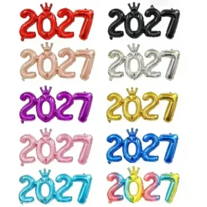 Combined Digital Crown Aluminum Foil Balloon for New Yearis Eve New Yearis Day Shopping Mall Events Party Decorations