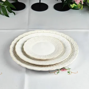 Comercial Horeca Ceramic Crockery Dinner Plate Dinnerware Porcelain Wedding Decoration
