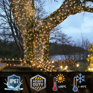 Commercia Ip 67 Black Rubber Wire Warm White 10 m Led Heavy Duty Fairy String Light for Christmas Outdoor Decor Lichterkette