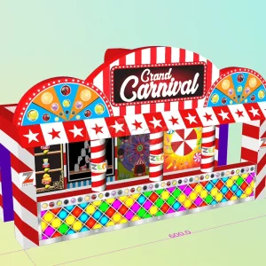 Commercial 4 in 1 Inflatable Carnival Game Booth with Four Games in One Unit for Outdoor Festival and Event Use