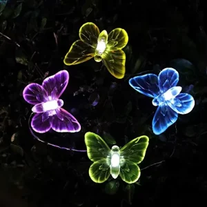 Commercial Butterfly Decorative Outdoor Solar LED String Lights Soft Warm White Copper Fairy Lights IP44 Indoor Outdoor Parties