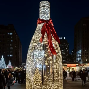 Commercial Festival Gift Tree Decorative Lamp for Ramadan & Thanksgiving Shopping Mall Hotel Exterior 3D Walk Motif LED Light