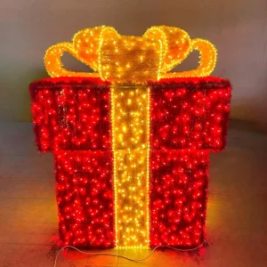 Commercial Gift Package Christmas LED Light Sculpture with IP65 Waterproof Rating for Outdoor Indoor Garden Shopping Centers