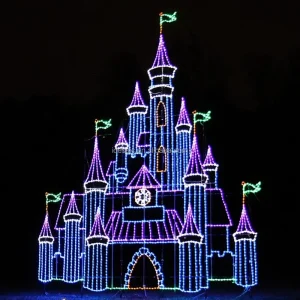 Commercial Grade LED Castle Motif Light Waterproof Outdoor Fairy Tale Decoration for Themed Parks Festivals and Magical Events