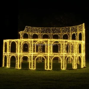 Commercial Grade Roman Colosseum Light Installation for Winter Festival Zoo Display