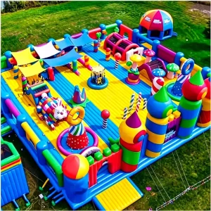 Commercial Inflatable Theme Park Playground Inflatable Park Inflatable Bounce House Slide Obstacle Course for Kids and Adults