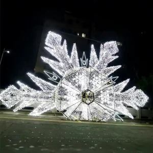 Commercial LED Christmas Decoration 3D Large Motif Snowflake Lights
