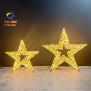 Commercial LED Display Screen IP65 Outdoor Christmas Decorations Christmas Star Motif Warm White Lights