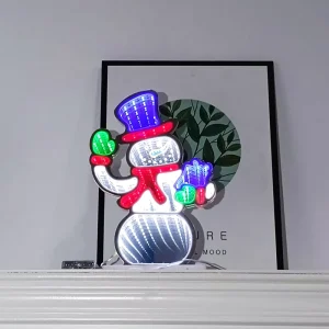Commercial Neon Sign 3D Infinity Mirror Christmas LED Neon Sign for Shop Party Creative Neon Signs Custom