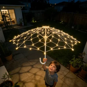 Commercial Use 3D LED Umbrella Motif Lights for Outdoor Landscape Decorations for New Year’s Thanksgiving Christmas Day