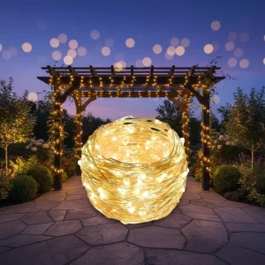Commercial Warm White LED Festoon Lights Copper Wire IP44 Ra80 Outdoor Christmas Party Decorations Customizable Length