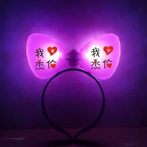 Concert Fan LED Hair Accessories LED Headband Light up Crown Headbead LED Flashing Headband with Customized logo