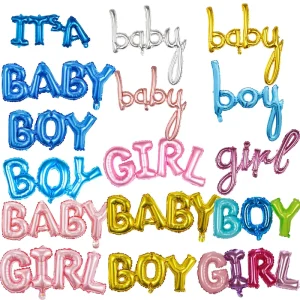 Conjoined Letter Foil Helium Balloon Boy Girl Foil Balloon It’s a Globos Baby Shower Balloon Kit Party Decoration