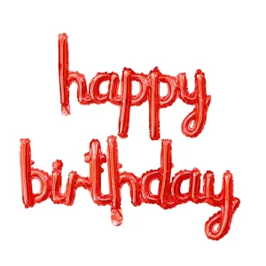 Conjoined Small Letters Happy Birthday Aluminum Film Balloon Set for Birthday Party and Baby Banquet