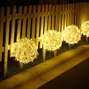 Copper Christmas Hanging Tree Lantern IP65 Rated Soft Warm White Globe String Light for Party Christmas Bedroom Decor