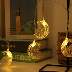 Copper IP44 LED Moon Castle Shaped Decorative Lighting String Set Party Festival Lights Battery Control Kit