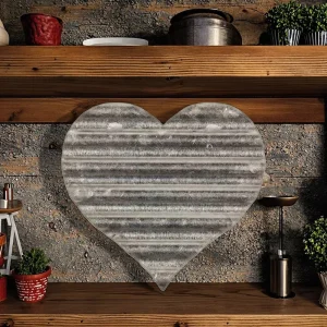 Corrugated Galvanized Metal Heart Wall Decor for Home Wedding Decoration