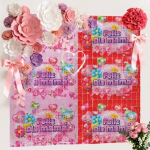 Cortina Motivo Mama Medidas 2*1mts Custom Printed Square Curtain 1*2M Foil Curtain Backdrop for Themed Party Decoration