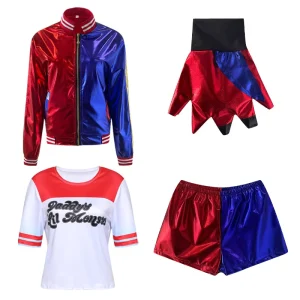 Cosplay Costumes Suicide Squad Quinn Back Strap Print Harli Quinn Suit Anime Costumes