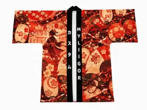 Cosplay Harajuku Custom Sublimation Printing Japanese Anime Kimono Cardigan Haori Costume Kimono Happi Coat