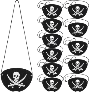 Cosplay Skeleton One Eye Patch Halloween Pirate Mask Felt Animal Pattern Funny Birthday Party Decorations Kids Adults