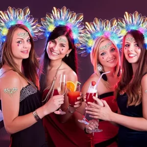 Costume Luminous Flash Glowing Hair Band Tiara Plastic LED Light Up Headband for Halloween Easter Nightclub Party Festival