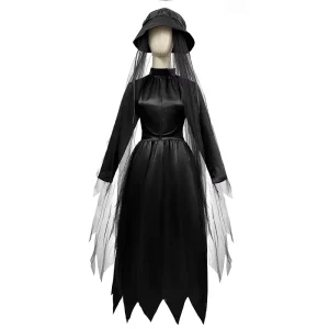 Costume Women Halloween Gothic Horror Bride Dress Vampire Witch Dark Character Cosplay Costume Stage Costume Performance Wear