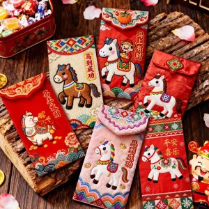 Creative 3D Hongbag Horse New Year Red Envelope Chinese Traditional Lucky Money Pouch New Year Gifts Money Pouch