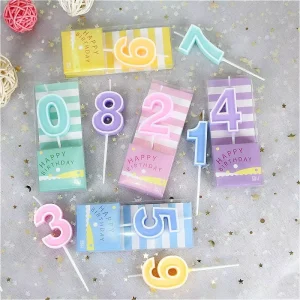 Creative Age Digital Cake Topper Candle Birthday Party Baking Decorations Candy Macaron Pastel 0 9 Number Candles