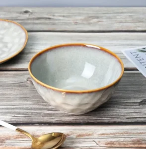 Creative American Style Customized Eco Friendly Bone China Kiln Change Ceramic Tableware Set Plates Bowls Cups Household