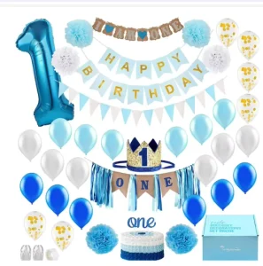Creative Children’s Birthday Party Decoration Set Blue Balloon Theme Decoration Supplies