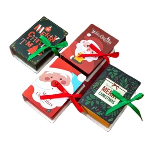 Creative Christmas Gift Box Folding Holiday Candy Gift Box with Ribbon
