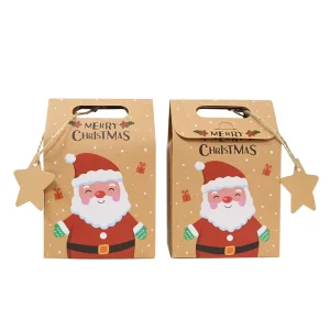 Creative Christmas Snowflake Kraft Paper Gift Box Gold Foil and Embossing for Holiday Food and Vanishing Printing