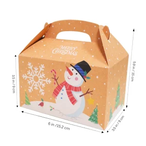 Creative Christmas Wedding Candy Gift Box with Snowflake Design Square Kraft Paper Packaging China 12 Pieces