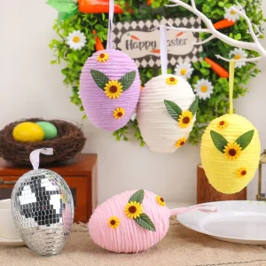 Creative DIY Woven Realistic Easter Egg Ornaments New Design Party Decorations with Props for Foreign Trade