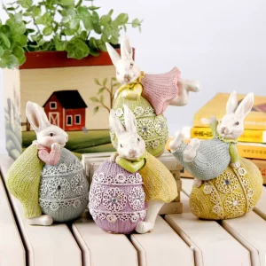 Creative Easter Resin Craft Gift Egg Bunnies Cute Rresin Rabbit Holidays Home Decoration