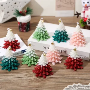 Creative Eco Friendly Soy Wax Christmas Tree Scented Aromatherapy Candle Gift Set with Home Decor Ornaments for Holiday Presents