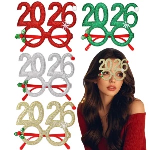 Creative Fun New Year Glasses Christmas Birthday Wedding Halloween Party Decorations Photo Props Glitter