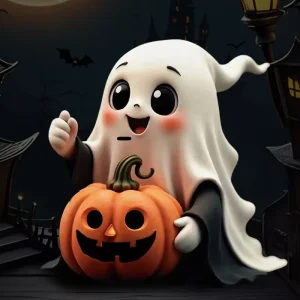 Creative Halloween Pumpkin Resin Ornaments Spooky Ghost Desktop Decorations Resin Crafts for Home and Party