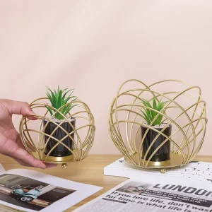 Creative Modern Nordic Indoor Green Iron Vase Potted Plant Ornaments Home Decor Handicraft Gardening