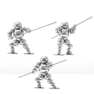 Creative Style Stainless Steel Ornaments Customized Size Glossy Martial Arts Metal Decorative Items for Office Home Decoration
