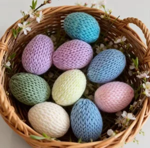 Crocheted Easter Eggs Handmade Knitted Plush Eggs Easter Home Decor