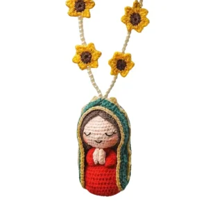 Crocheted Maria Doll Handmade Car Hanging Ornament Decoration Wishing Portrait Doll Car Hanging Ornament Decoration